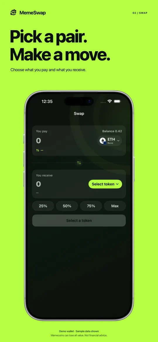 A swap review showing the fee before signing