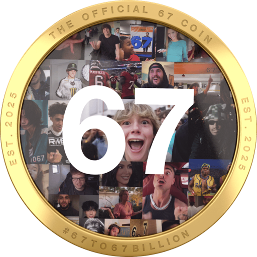 The Official 67 Coin (67) meme coin logo on Solana
